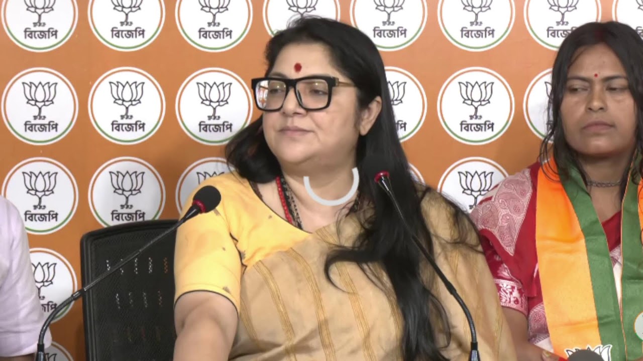 Press Conference by Locket Chatterjee at Salt Lake BJP Party Office.