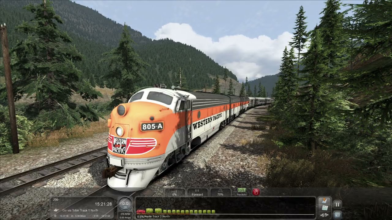 2.06 Silver Lady East Part 2 - Feather River Canyon - EMD FP7 WP - Train Simulator Classic