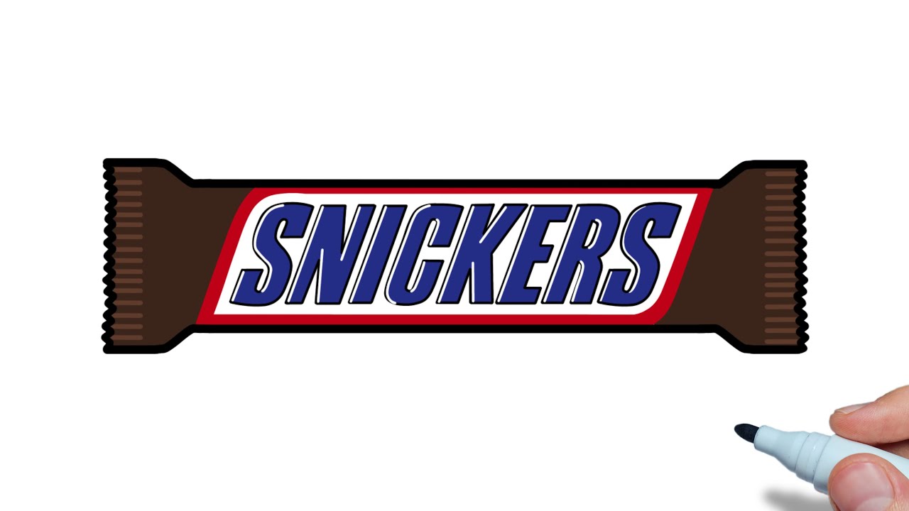 How to draw SNICKERS BAR easy | Drawing chocolate bar snickers step by step