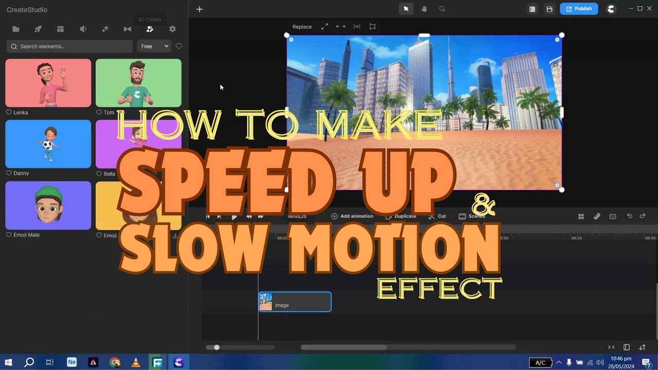How to make Speed up & Slow Motion Effect inside the Create Studio.