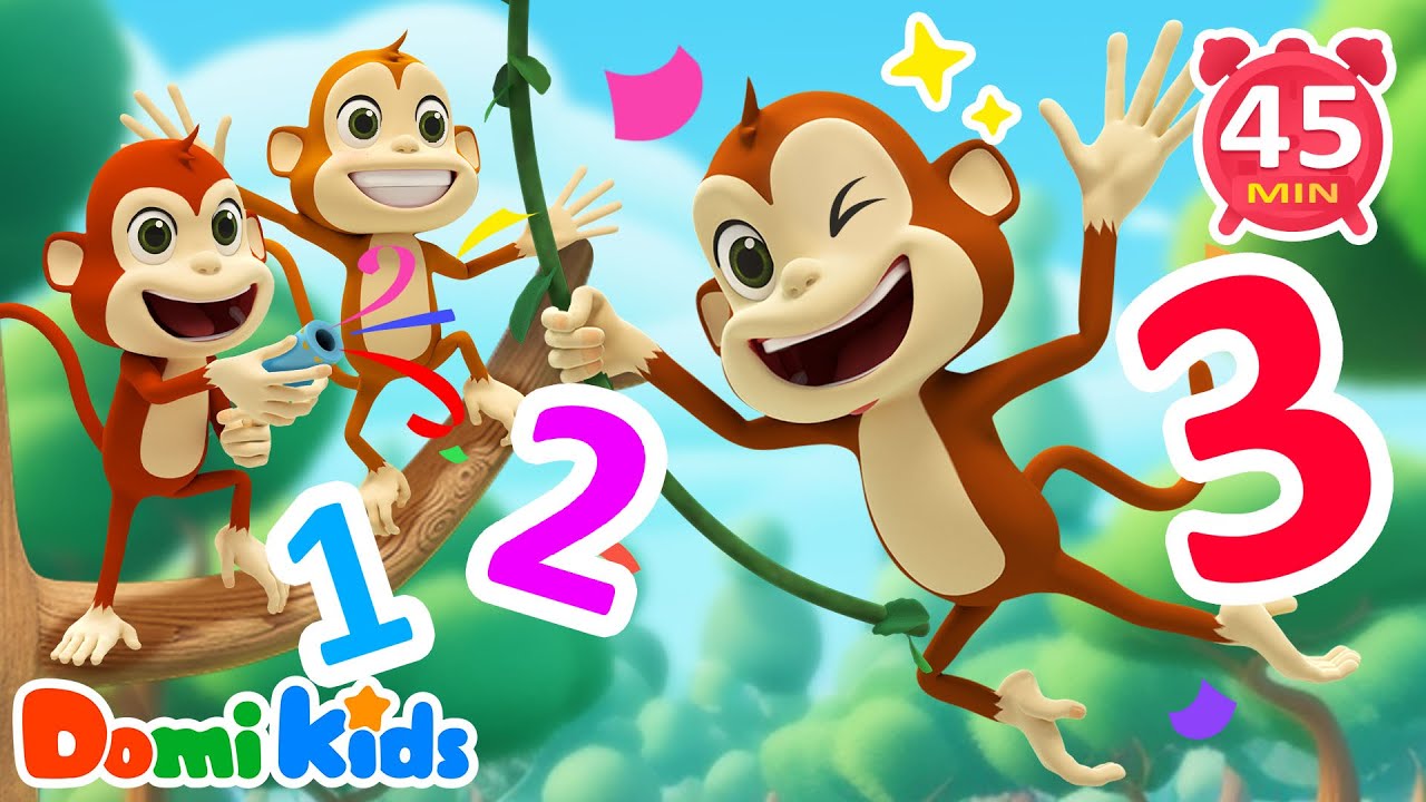 五隻猴子蹦蹦跳 🐵🐵🐵🐵🐵 | 數量認知啟蒙 | 動作協調遊戲 | 趣味親子互動｜LEFUN Kids TV