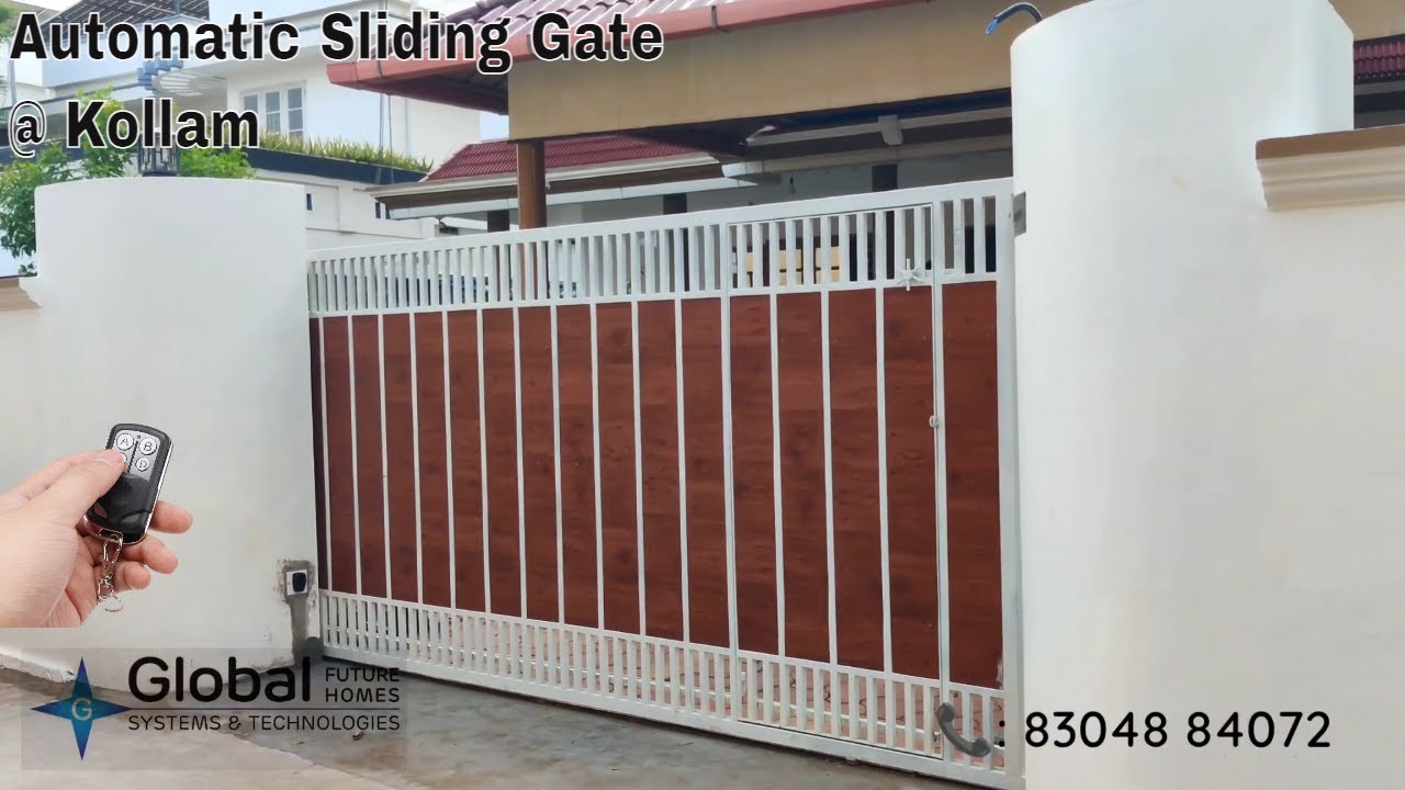 Modern Sliding Gate Fabrication and Automation installed at Lekshminada, Kollam | Gate 📞 8304884072