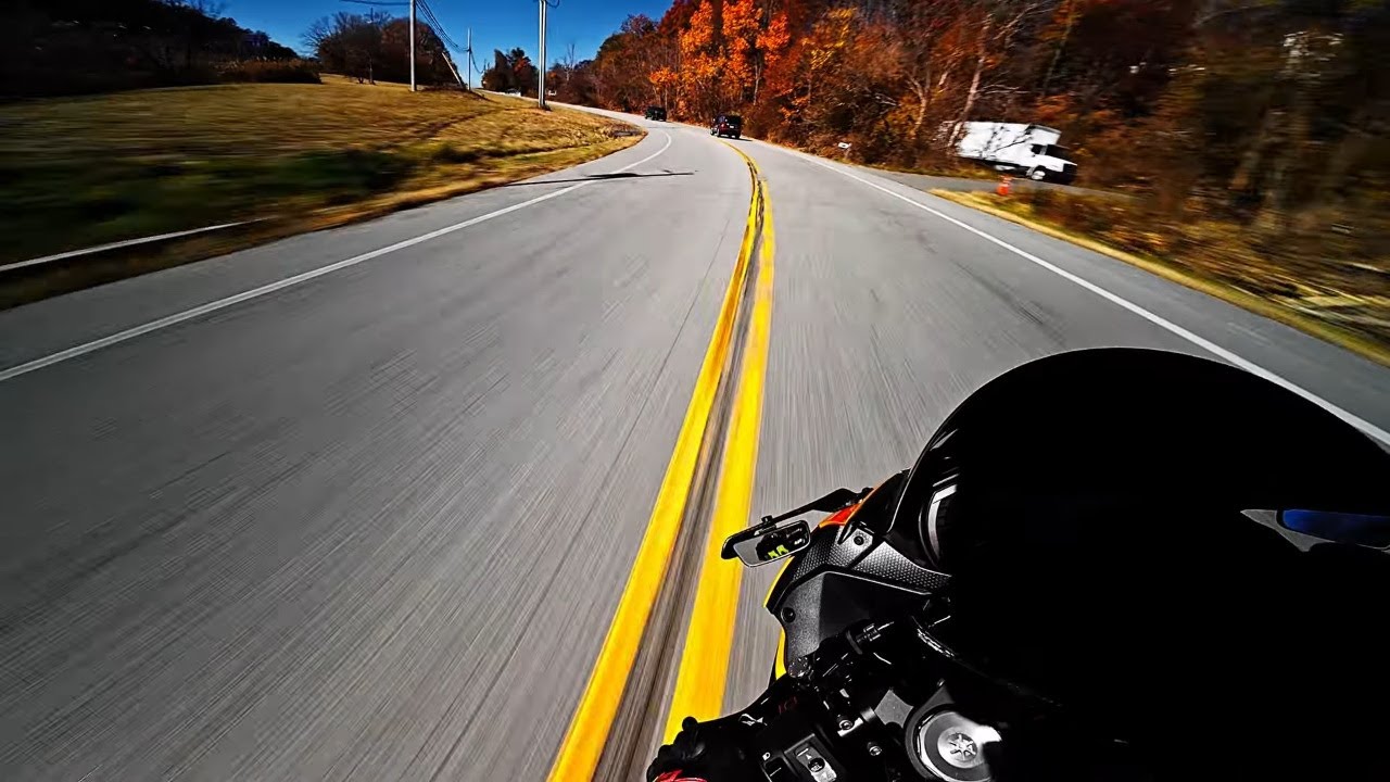 ZX6R Helmet Cam POV | Pure Sound Autumn Scenery