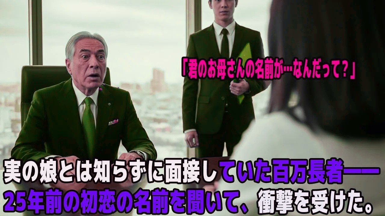 「実の娘とは知らずに面接した百万長者――だが“初恋の名前”が出た瞬間、凍りついた！」#感動実話 #AIストーリー