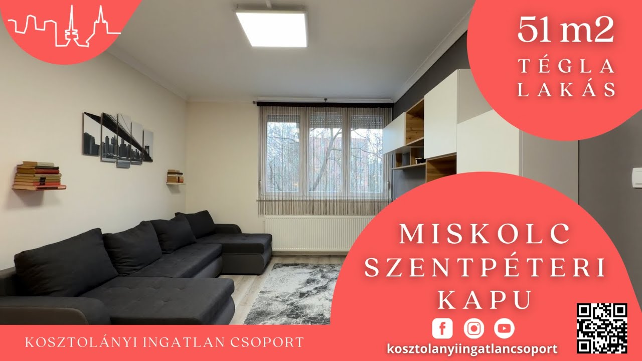Miskolcon a POZSONYI 51 m2-es GYÖNYÖRŰEN és TELJESKÖRŰEN felújított 1+2 fél szobás lakás eladó!