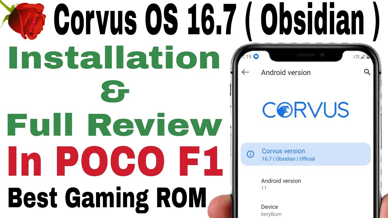 Hindi | How To Install Corvus OS 16.7 ( Obsidian ) Rom In POCO F1 | Best Gaming ROM For POCO F1
