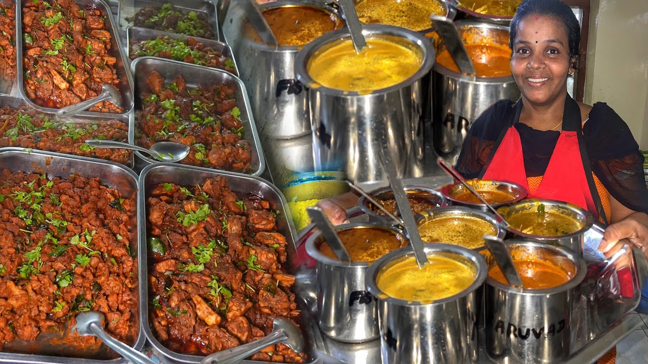 ஒரு meals க்கு ஏழு வகை அசைவ குழம்புடன் வறுத்த மீன் முட்டையுடன் வழங்கும் Ayya Chettinad Mess