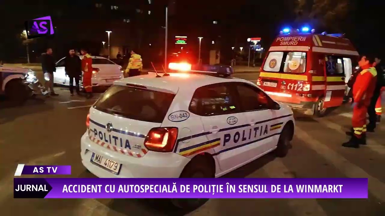 Accident cu autospecială de poliție în sensul de la Winmarkt