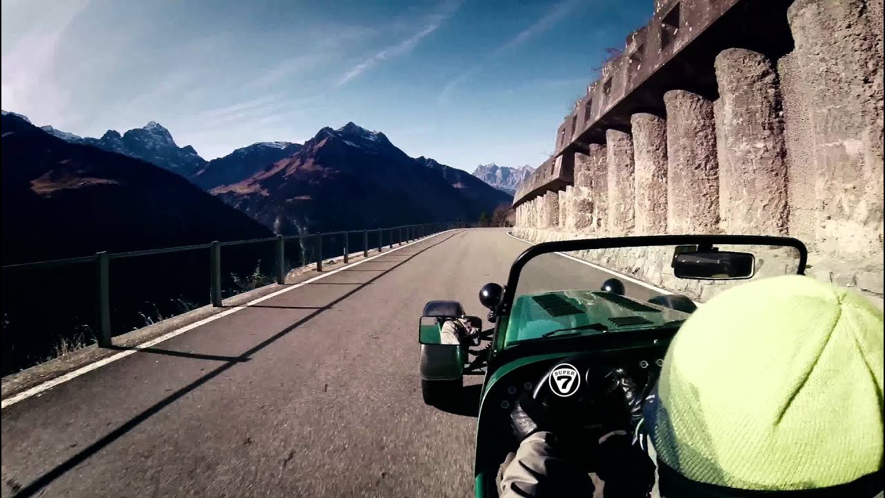 Caterham 485  driven harder on Klausen and Gotthardpass // pure roads