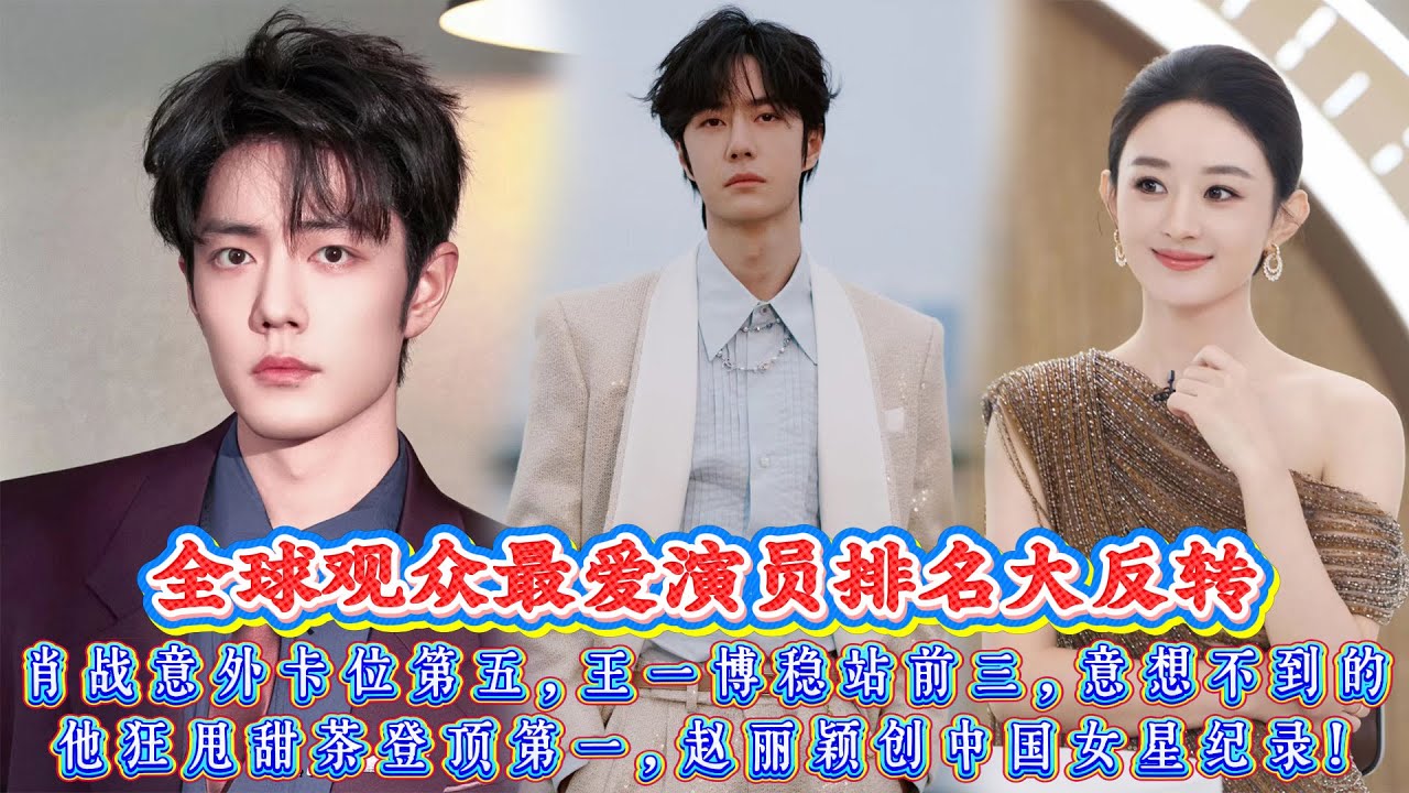 全球觀眾最愛演員排名大反轉，內娛四大強者強勢登榜，肖戰意外卡位第五，王一博穩站前三，意想不到的他狂甩甜茶登頂第一，趙麗穎創中國女星紀錄！