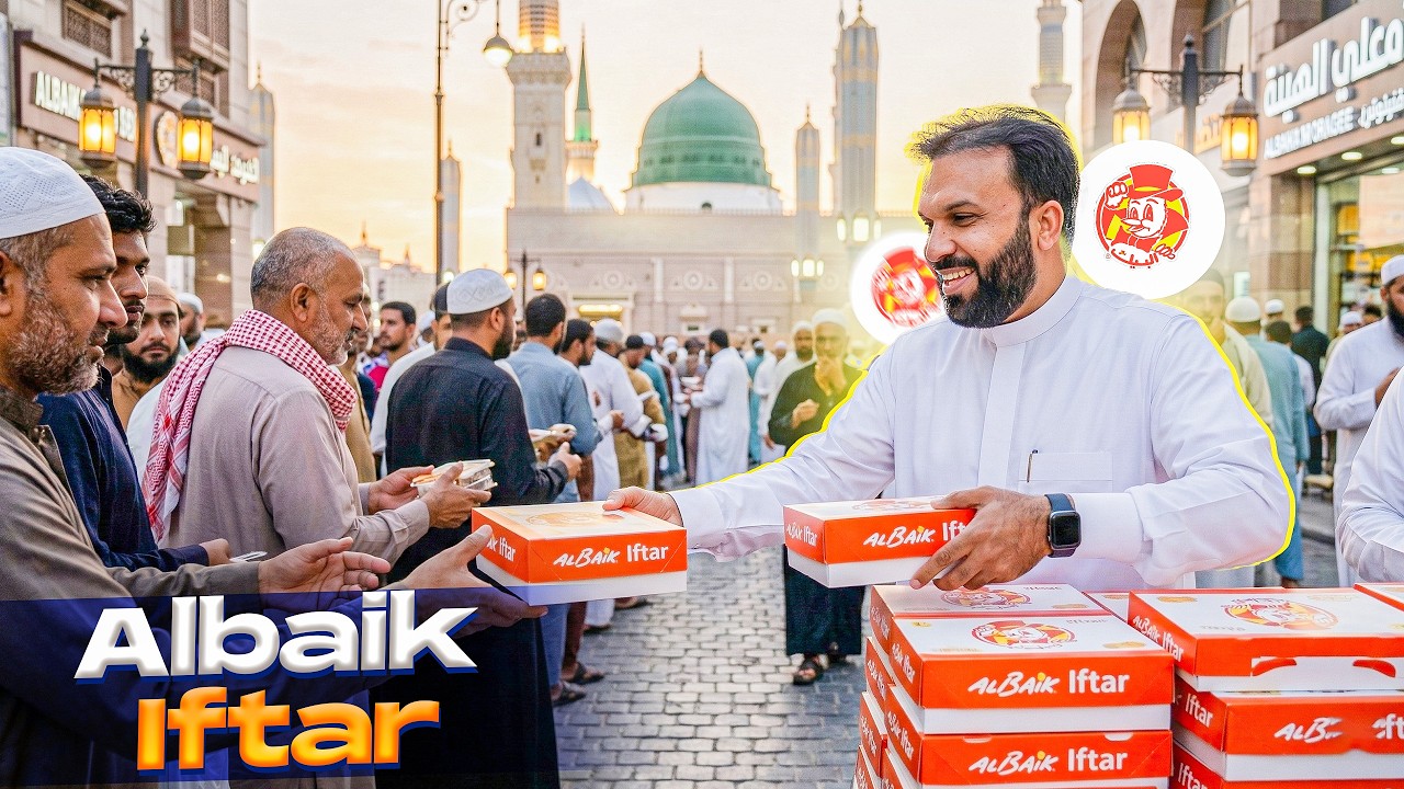 Distributing ALBAIK IFTAR 🍗🍟 in MADINAH 💚