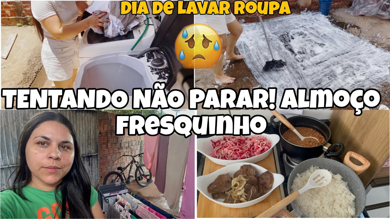 VLOG/ ACABEI ME PREJUDICANDO 😢ALMOÇO FRESQUINHO/LAVEI MUITA ROUPA NA TANQUINHO.
