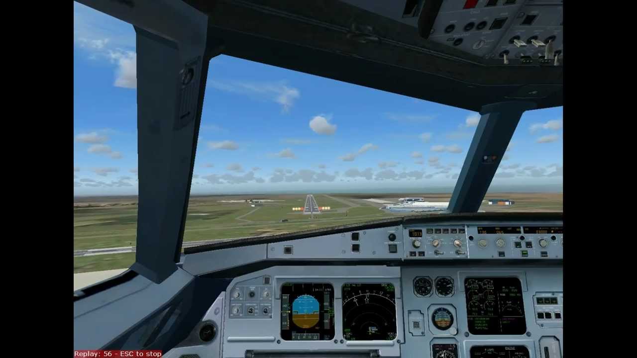 FS2004 HD - TAM A320 Wilco Feelthere landing in Salvador SBSV - 3D Cockpit view