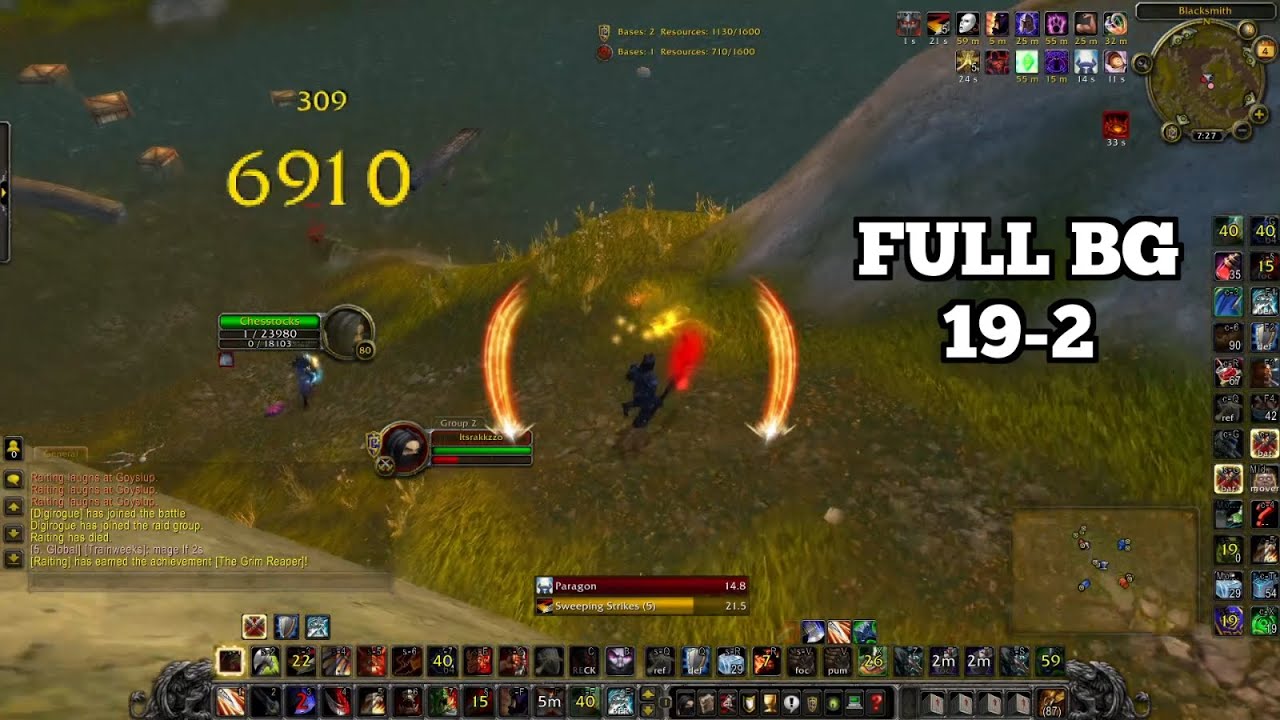 19-2 Full BG Arms Warrior WotLK Solo PvP - Rakzo
