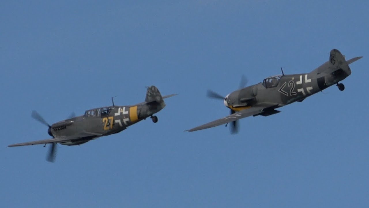 4Kᵁᴴᴰ Messerschmitt Bf 109G-14 & Bf 109G-12 (H.A.-1112-M1L) Start up, Takeoff, Formation Flypasts