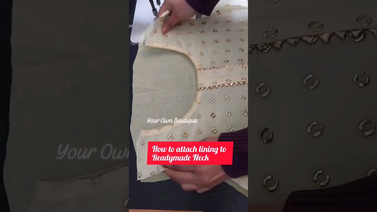 How to Attach Lining to Readymade Neck ✨️ #shorts #shortsviral #trendingshorts #sewingtutorial #yt
