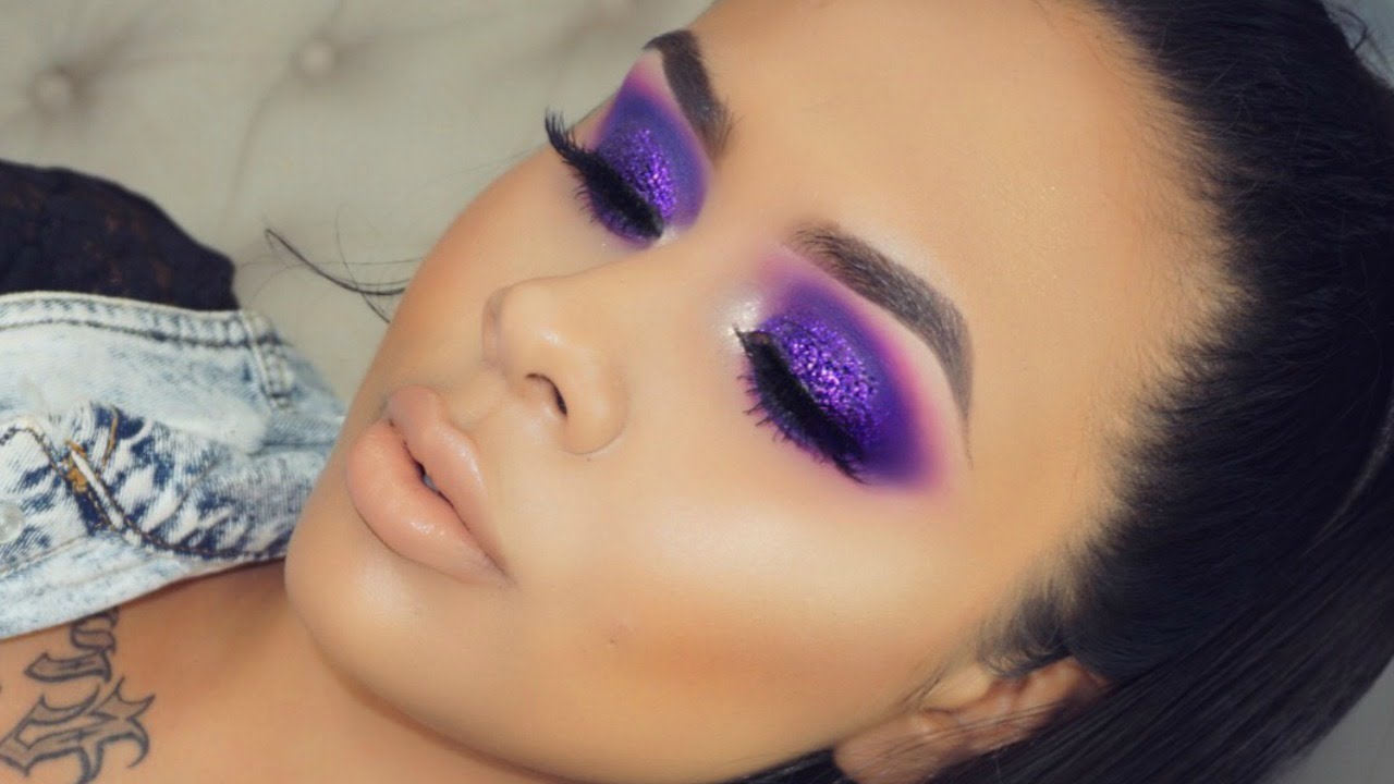 Bold Purple Glitter Tutorial Ft| Affordable brush set