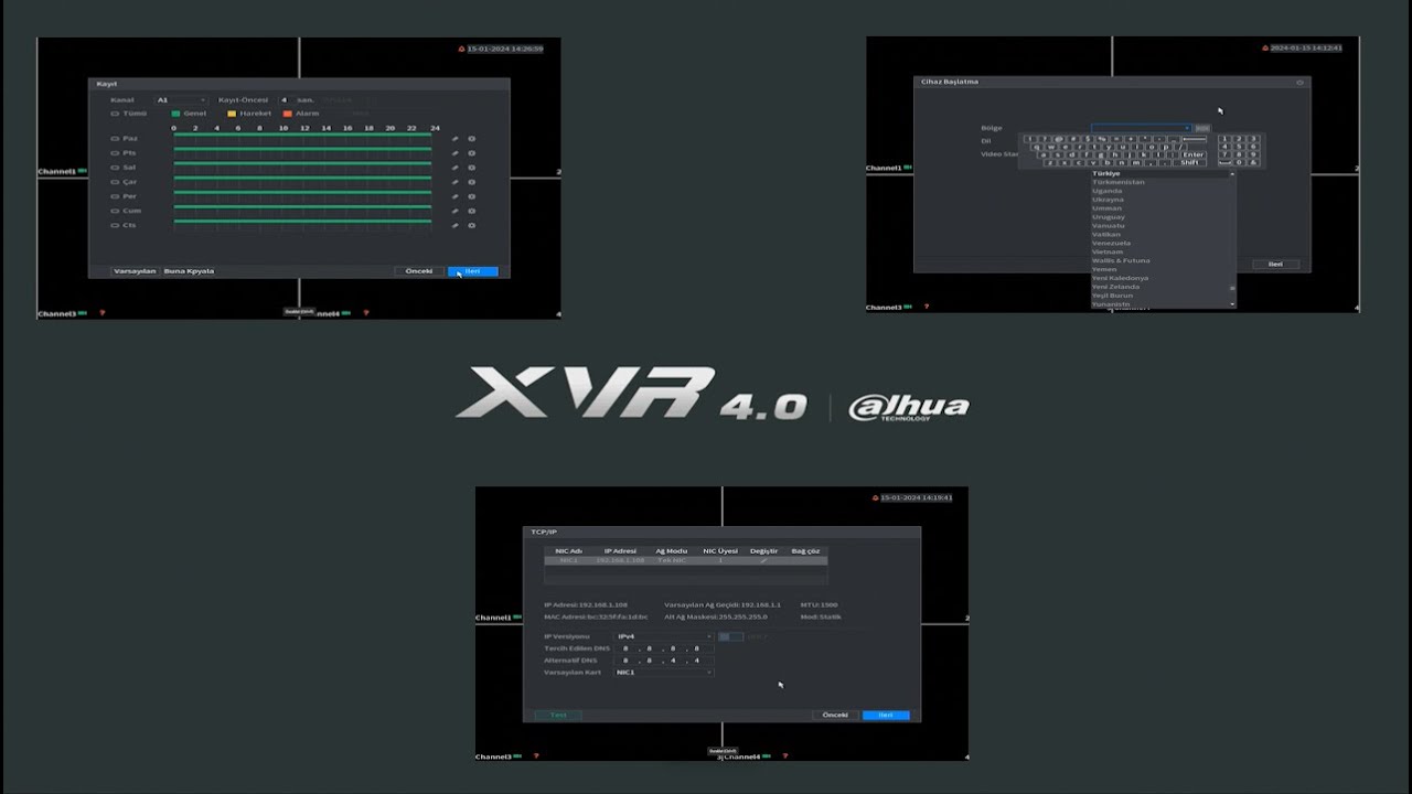 Dahua XVR Kamera Kayıt Cihazı İlk Kurulum Ayarları