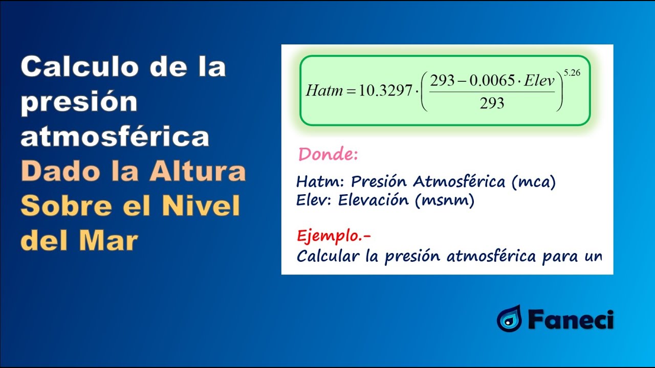 COMO HALLAR LA PRESION ATMOSFERICA DADA LA ALTURA SOBRE EL NIVEL DEL MAR📒✅
