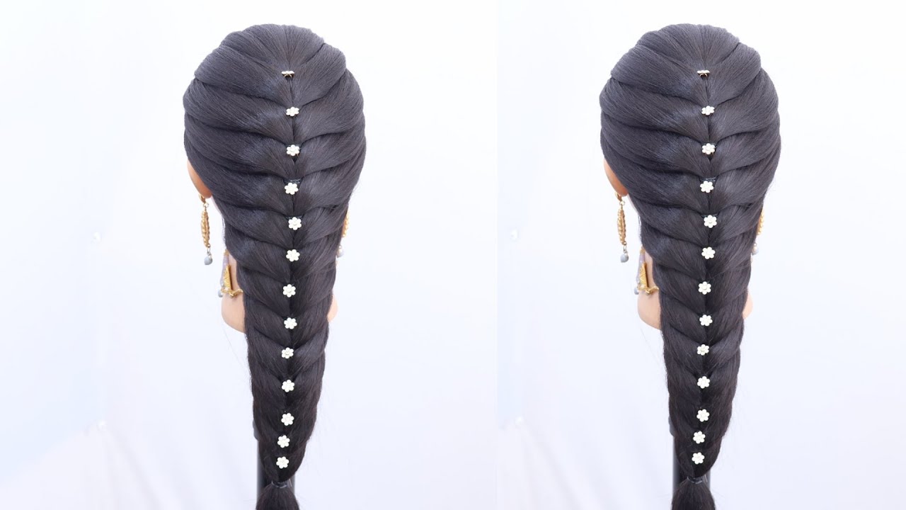Navratri Special Garba Ponytail Hairstyle For Long Hair | Simple & Easy Hairstyle For Lehga