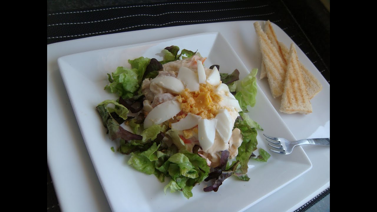 ENSALADA DE MERLUZA Y GAMBAS  ( receta fácil ) # 203 #