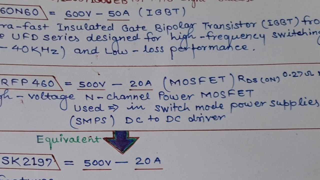 Repair Arri 800/1200/1800 Universal multi Ballast light IGBT G160N60  2SK2197 mosfet equivalent No