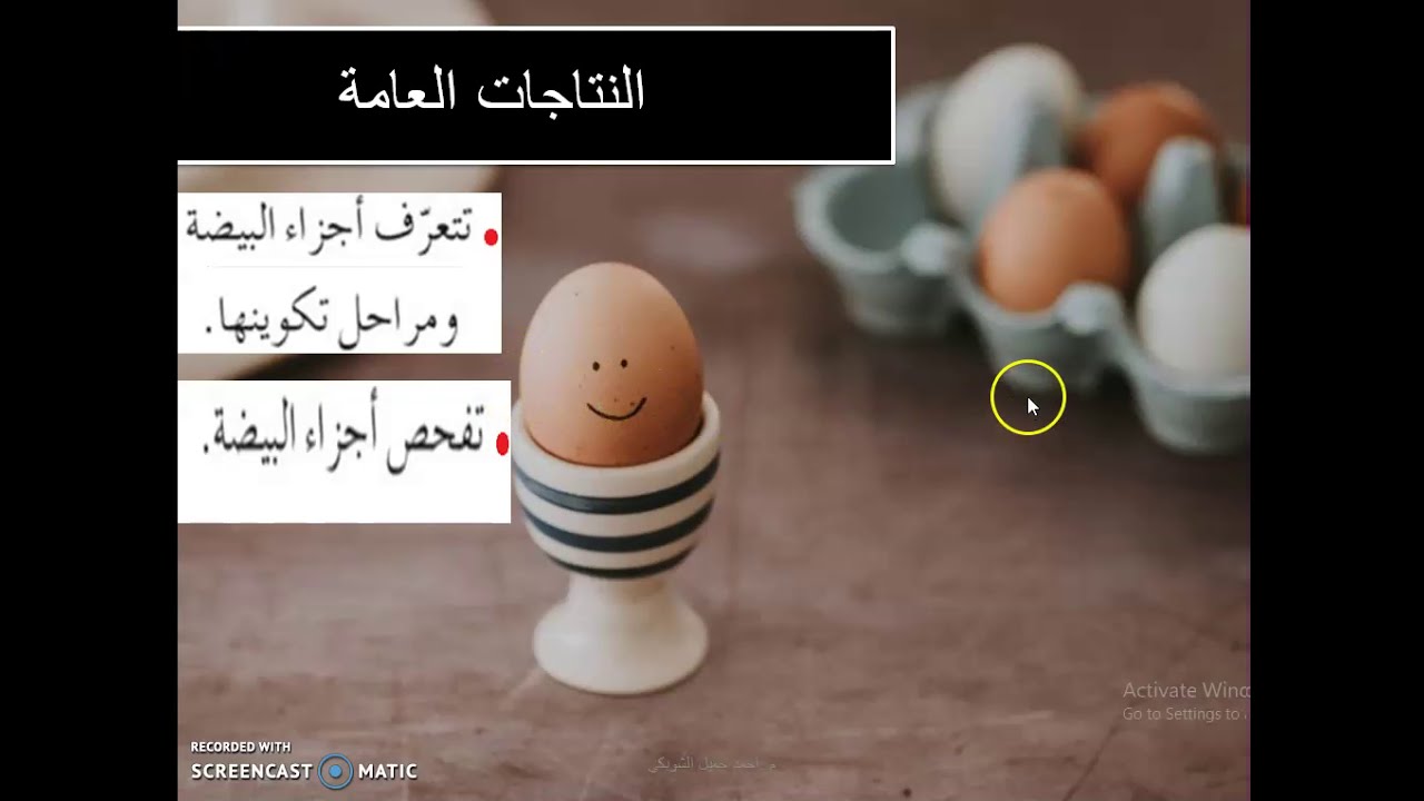 البيضة واجزاؤها الوحدة الثانية الدرس الثاني توجيهي زراعي انتاج حيواني