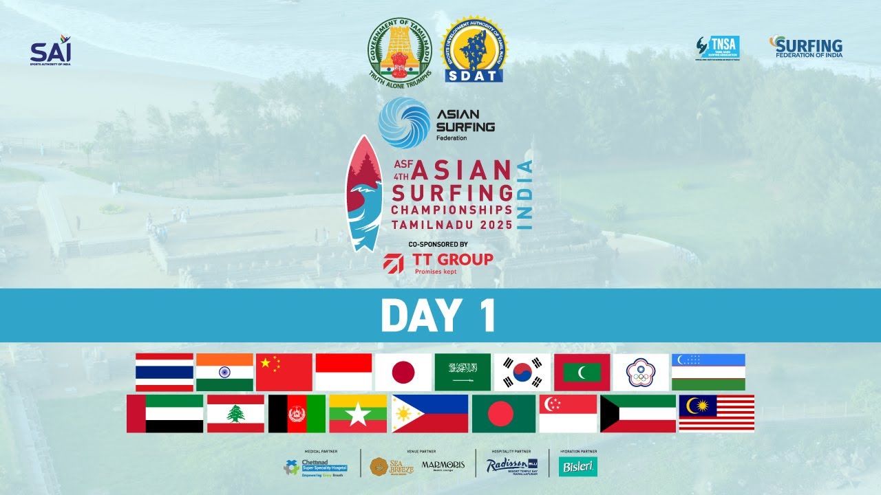 DAY 1  ASF Asian Surfing Championship 2025, Mahabalipuram, Tamilnadu, India