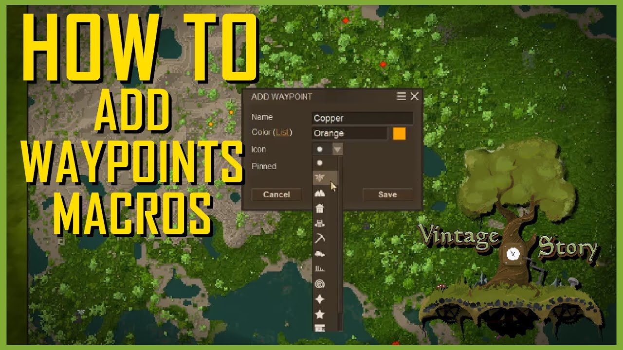 How to create Waypoints and Macros in Vintage Story 1.13.4