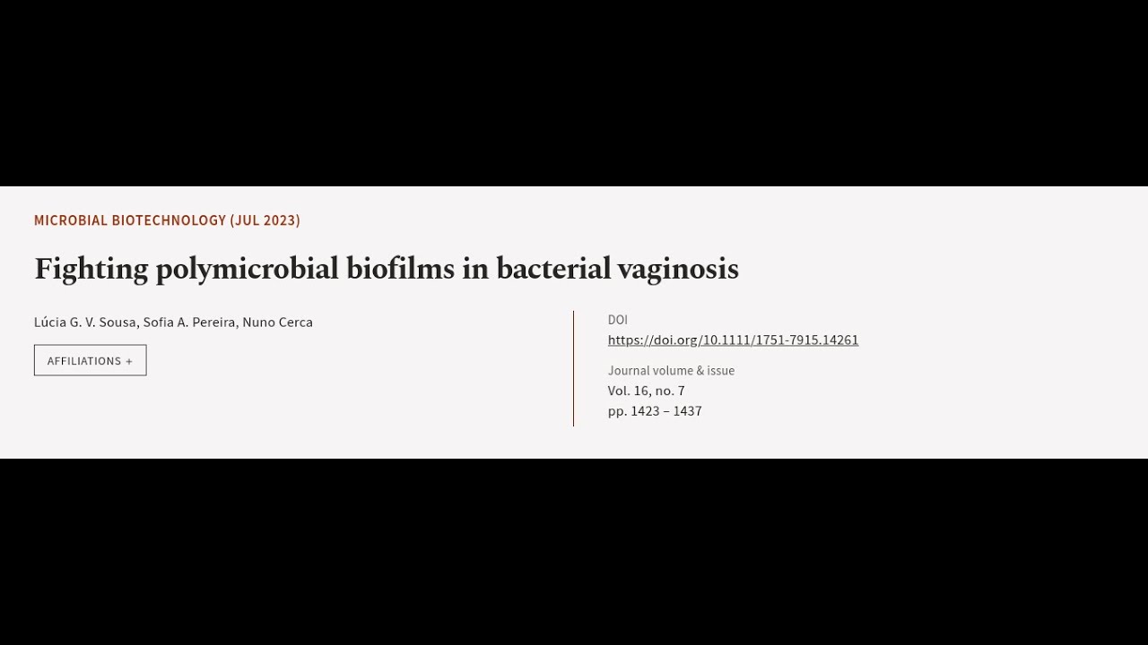 Fighting polymicrobial biofilms in bacterial vaginosis | RTCL.TV