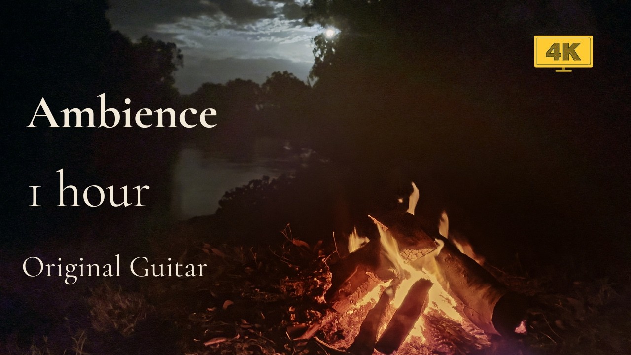 1 Hour Campfire under the Moon |  Original Guitar for Sleep, Meditation & Study