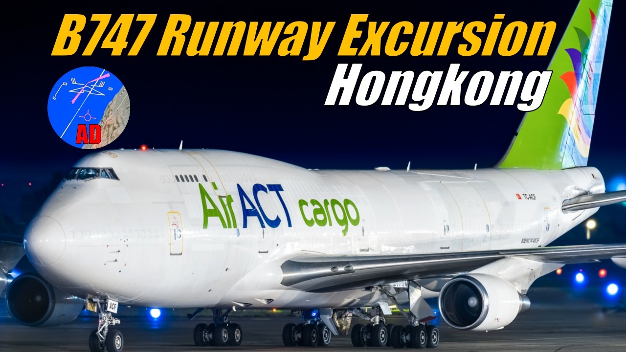 B747 Runway Excursion HongKong! AIR Distress