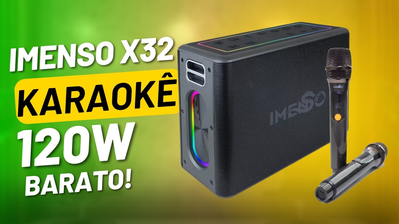 Imenso x32 Caixa de Som Karaokê Bluetooth 120w