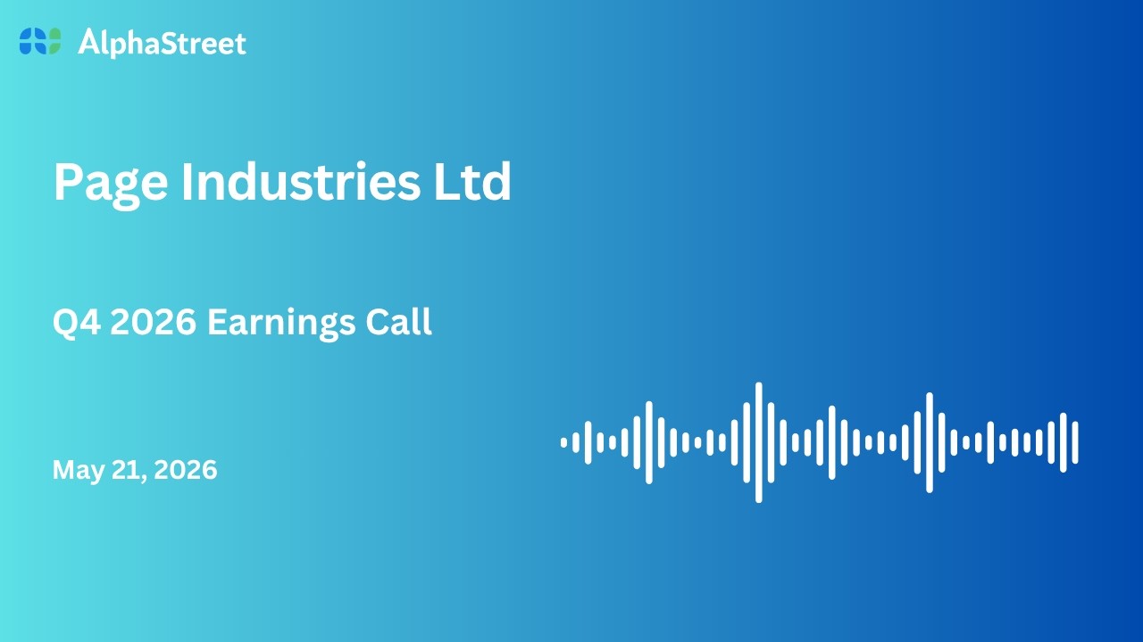 Телеконференция по финансовым результатам Page Industries Ltd за IV квартал 2025-26 финансового года