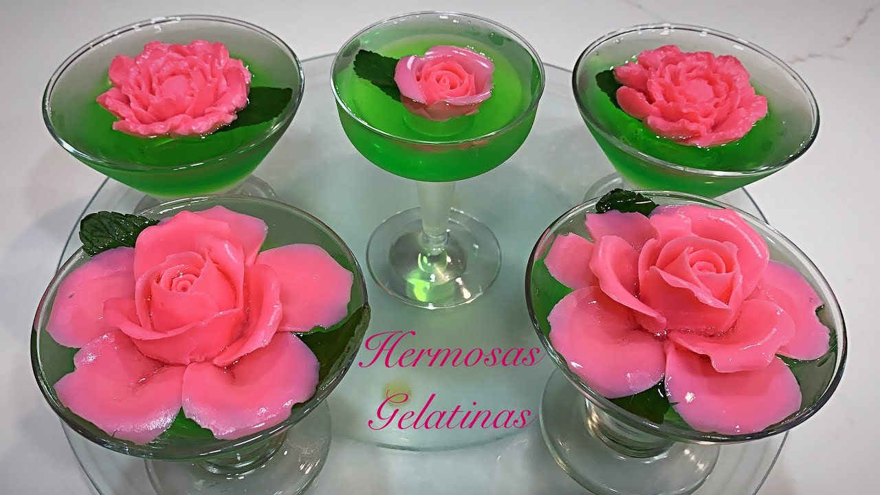 GELATINAS INDIVIDUALES CON ROSAS💐ENCAPSULADAS - JELLO ROSES/DÍA DE LAS MADRES/Realmente Hermosas