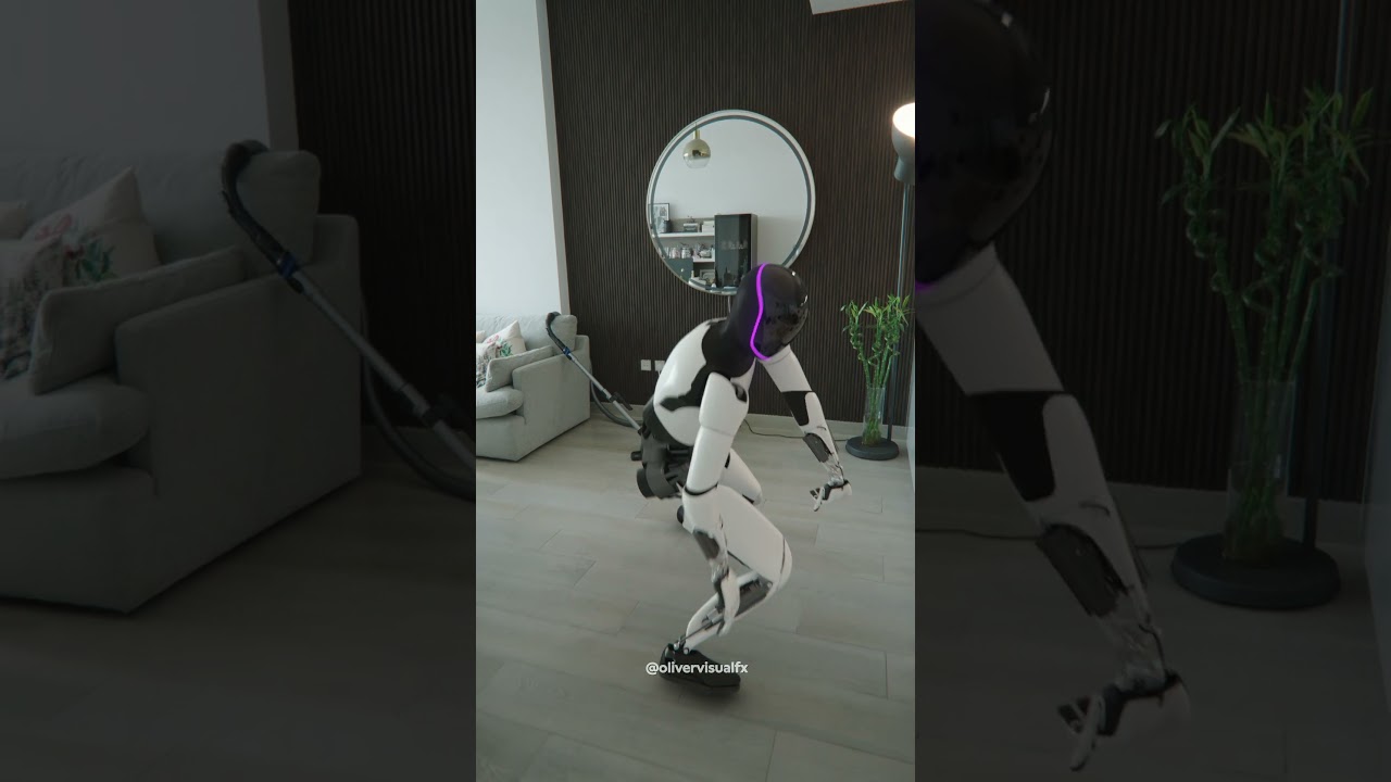 Tesla bot going crazy in my house 🤯🤯🤯🤯🤯🤯 #tesla #teslabot #cgi #robot