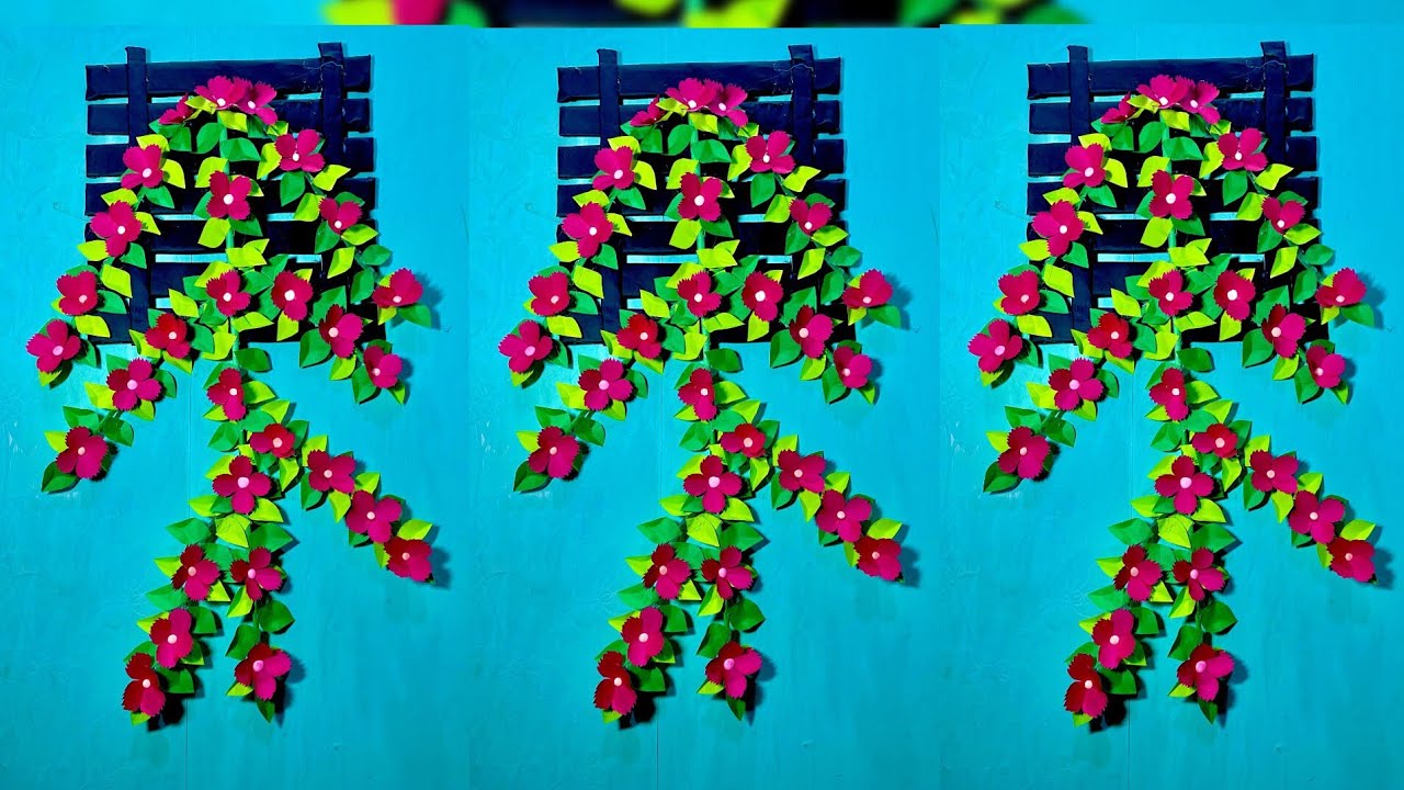 DIY Paper Flower Vine Wall Decor