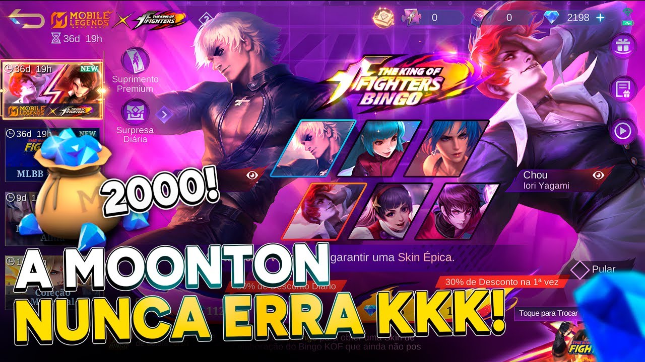 CHEGOU EVENTO KOF!!! BORA GASTAR 2000 DIAMANTES NA ROLETA?! VALEU A PENA?! MOBILE LEGENDS