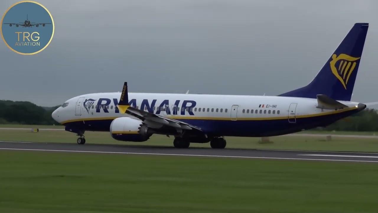Ryanair 737 MAX 8 EI IHI departure out of Manchester 23L