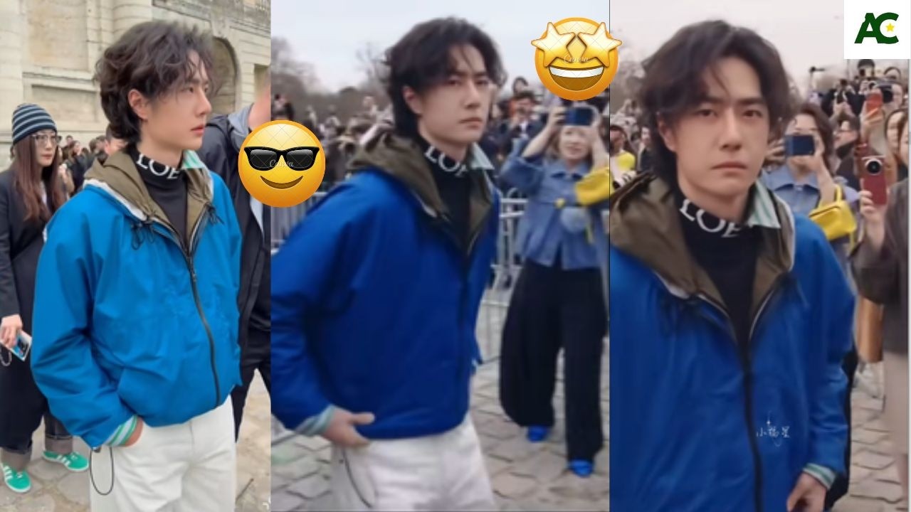 Wow! 🔥 Wang Yibo Arrives at LOEWE Paris Show — Fans Go Wild Outside the Venue