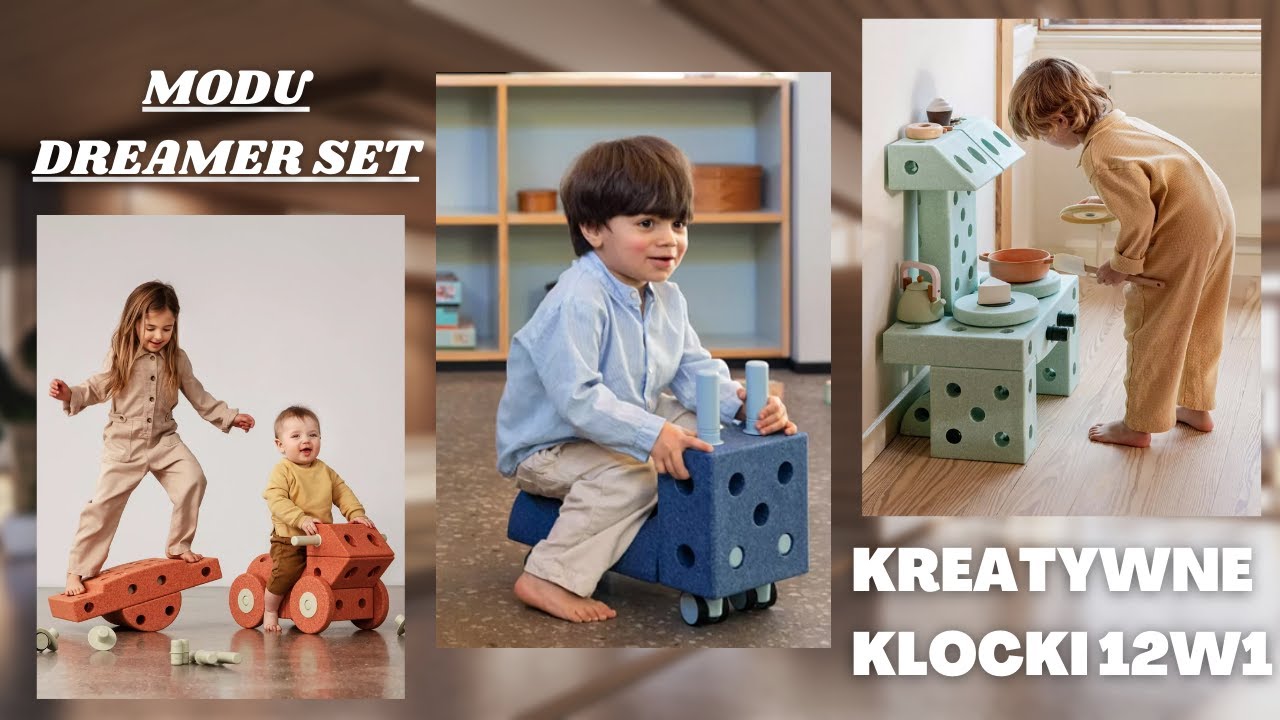 MODU | DREAMER SET | KREATYWNE KLOCKI | ROZWIJAJĄCE MOTORYKE DUŻĄ | 12W1 | PIANKA EPP | NOWE