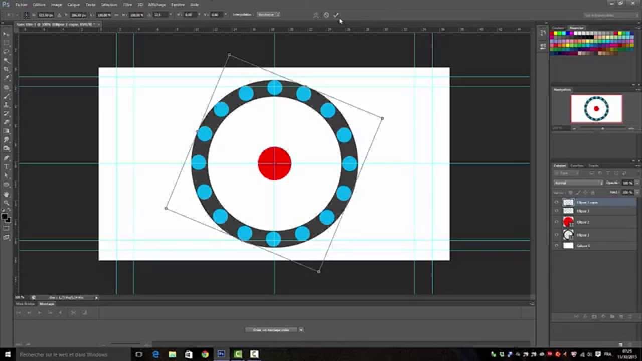 photoshop technique simple et rapide pour disposer des formes en un cercle parfait