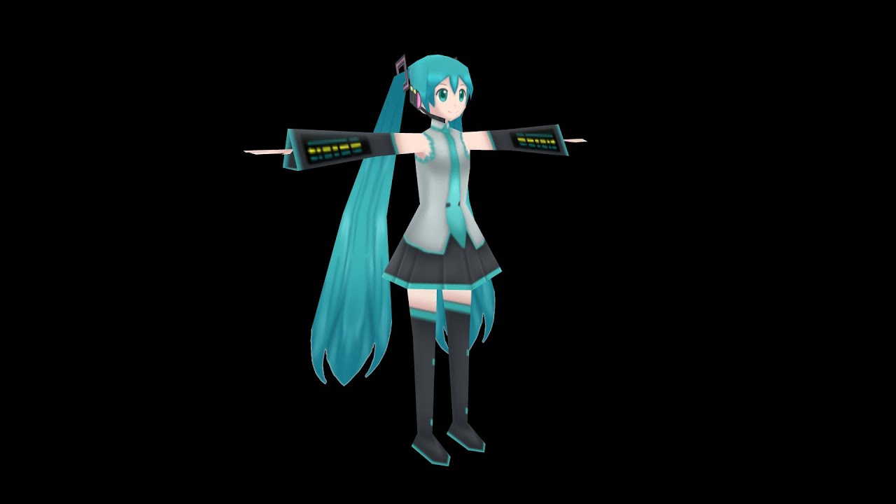 Modeling & Texturing - Hatsune Miku Lowpoly 256 Tris (Timelapse )