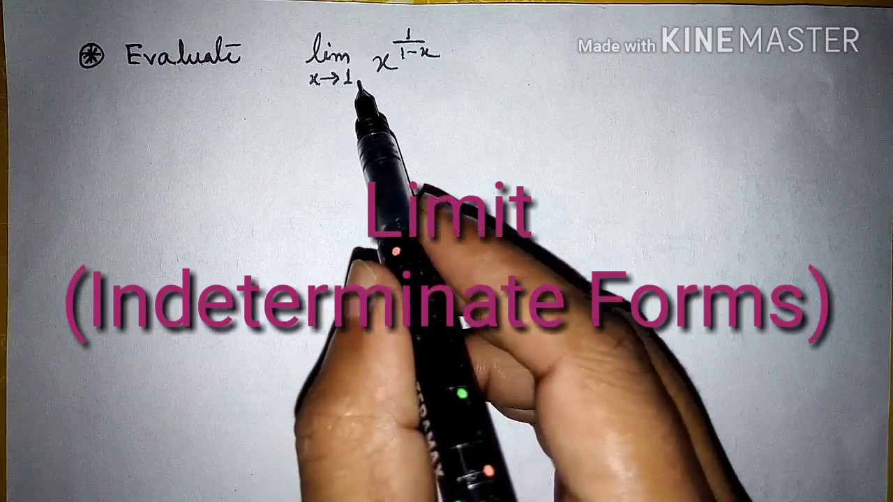 Find the limit x tend to 1 of the function x^1/(1-x)