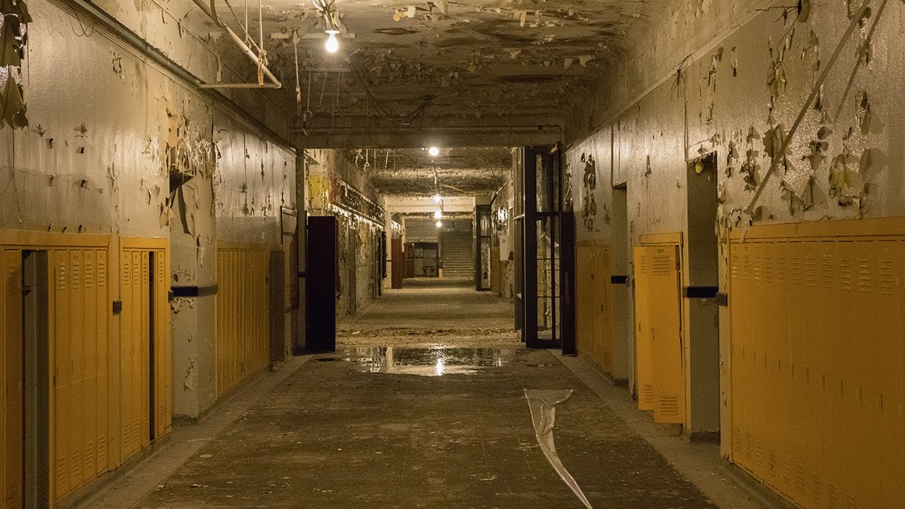 Exploring a Creepy Abandoned High School with Electricity - Pool and Gym Intact!
