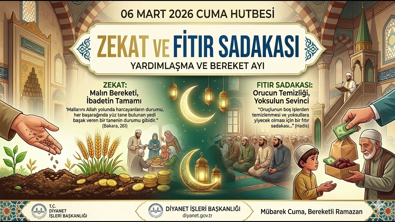 6 Mart 2026 Cuma Hutbesi: Zekat ve Fıtır Sadakası (Fitre)