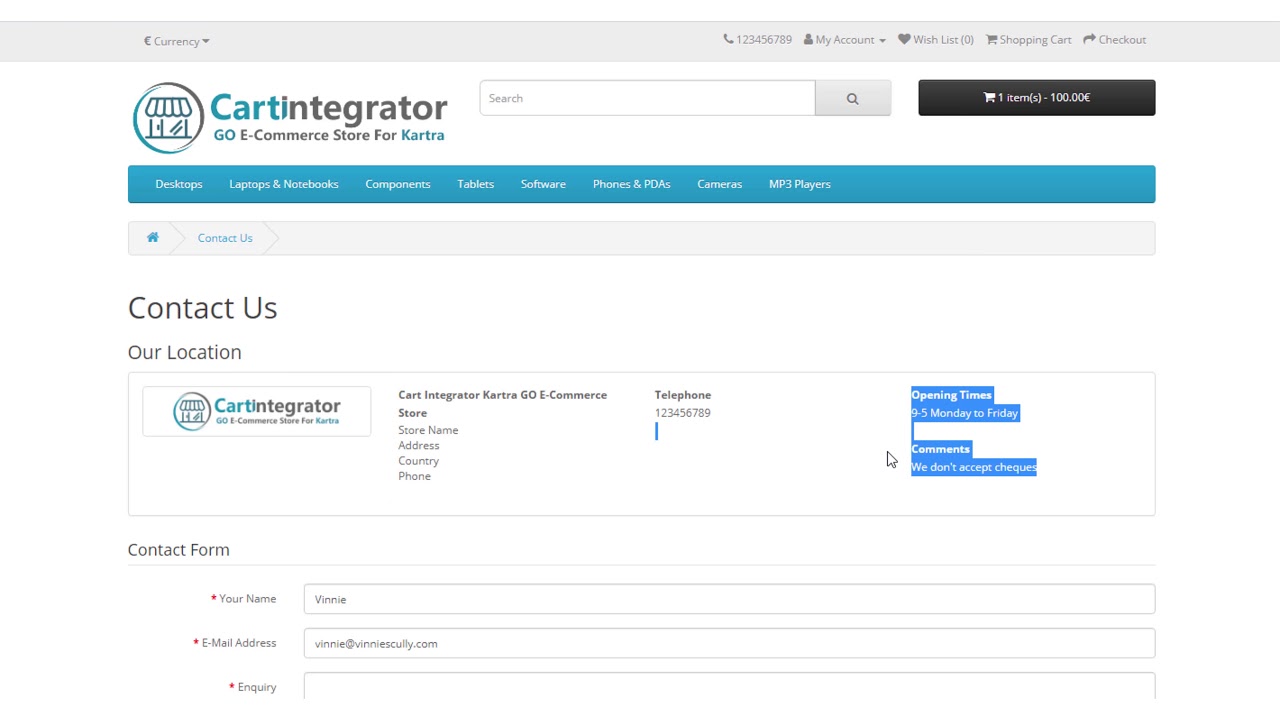 Kartra GO E Commerce Store Settings - General - Store - Local. Cart Integrator
