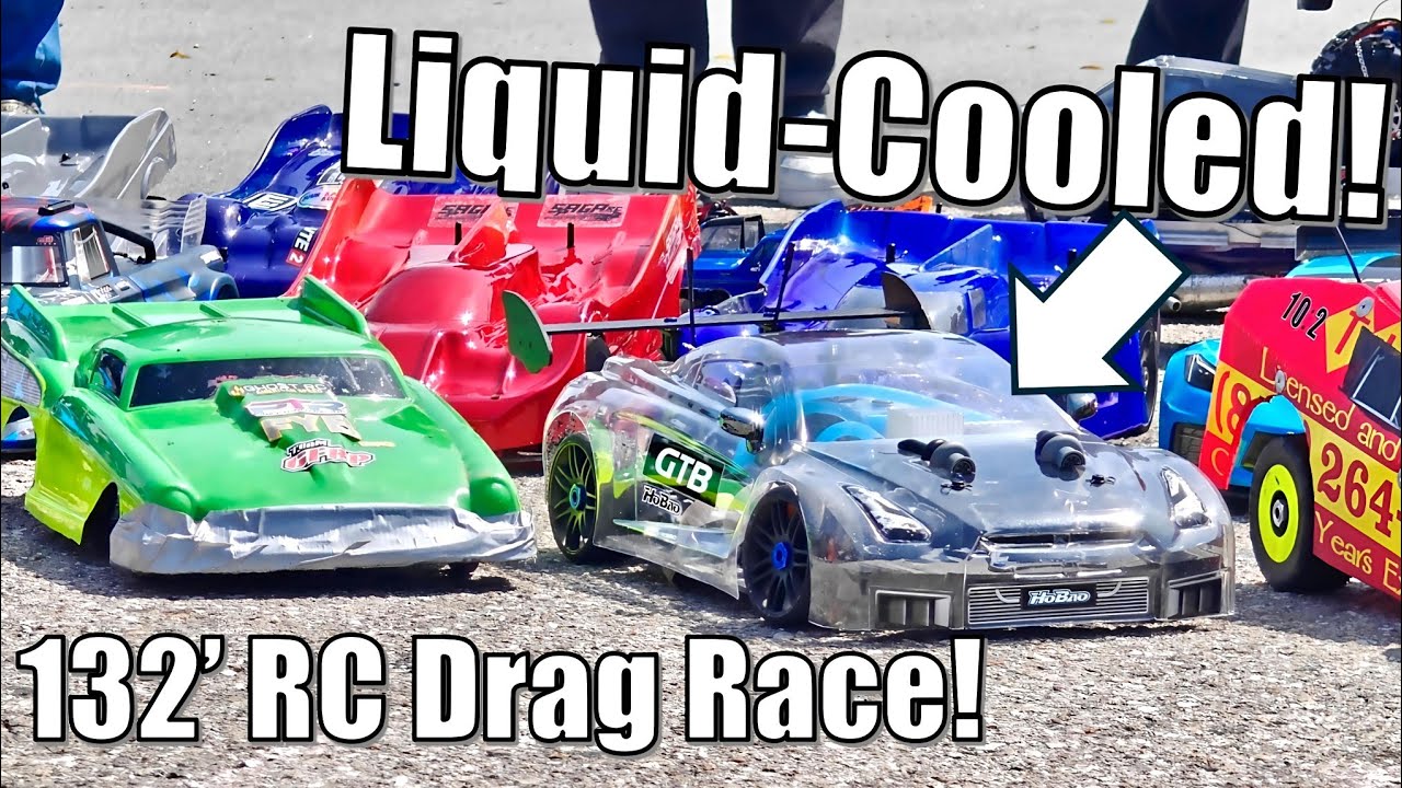 100+ Mph Liquid Cooled RC Car at a 132' RC Drag race Tournament! It was AWESOME!