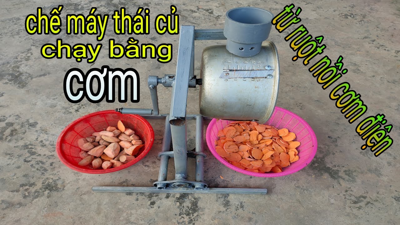 Chế Máy Thái Củ Từ Nồi Cơm Điện