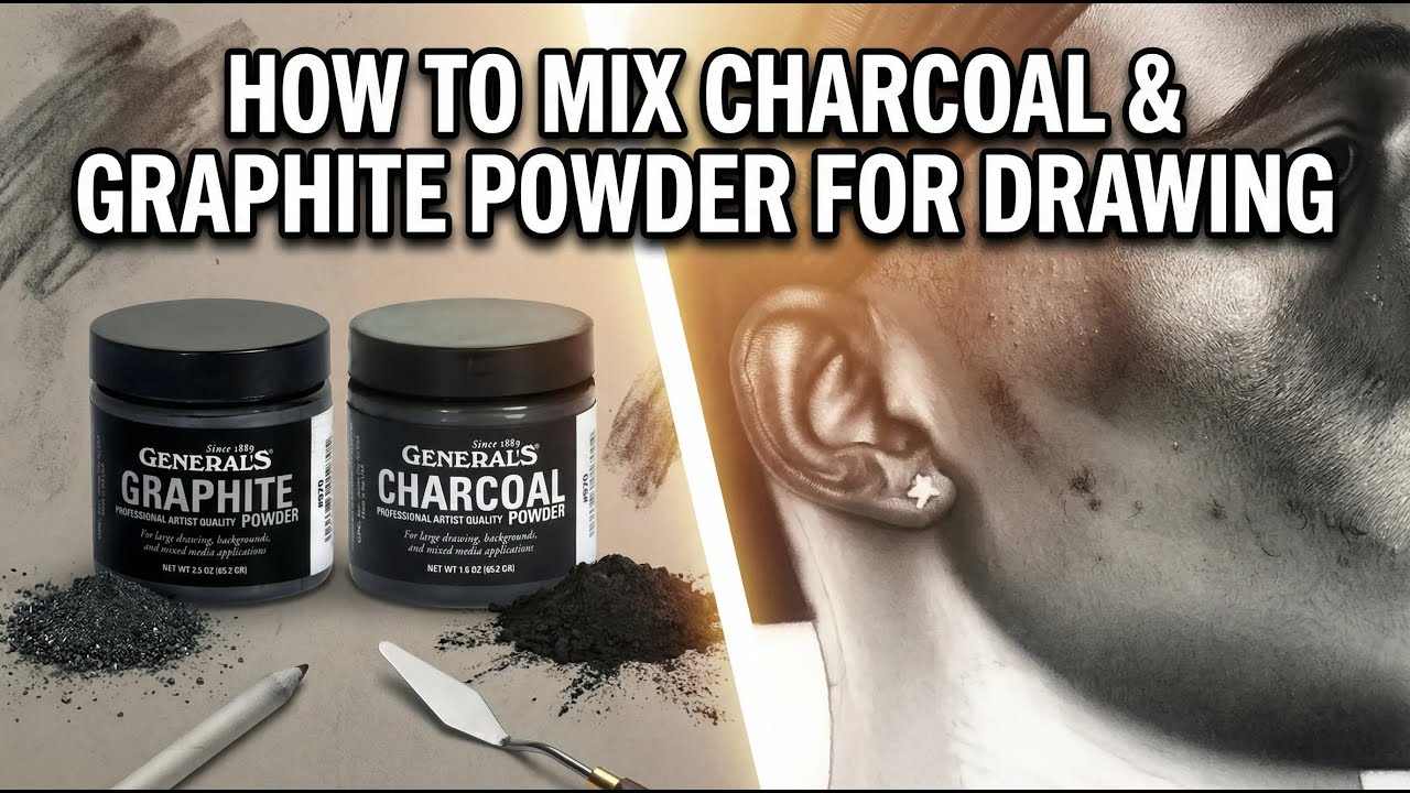HOW TO MIX CHARCOAL & GRAPHITE POWDER - USING THIS METHOD #logooarts #art #charcoaldrawing #graphite
